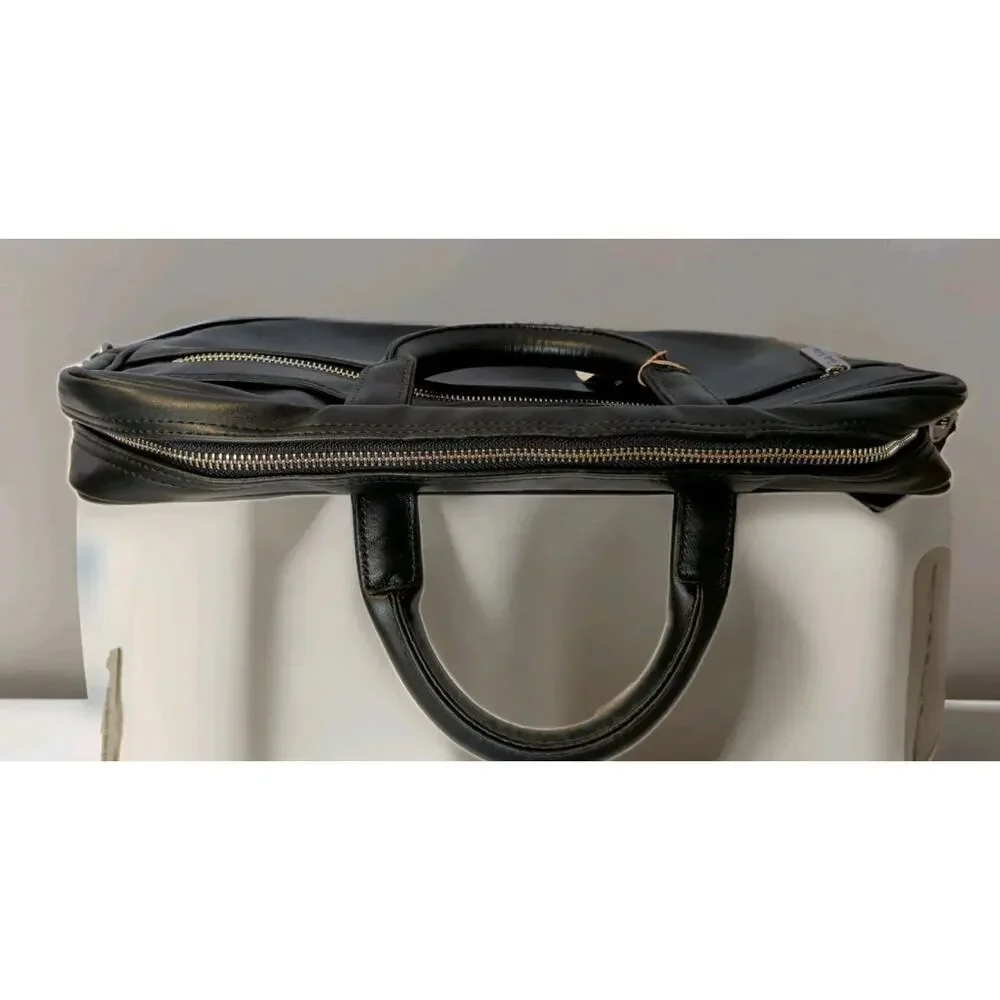 Paul Smith Black Leather Laptop Business Minamalist Bag NWT